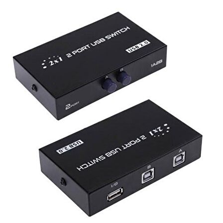 2 port manuel seçmeli usb switch 2 kasa 1 yazıcı