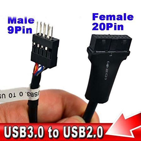 USB 3.0 to usb 2.0 çevirci 20 pin to 9 pin