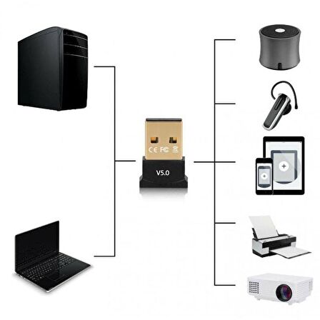 Bluetooth 5.0 usb 2.0 kablosuz ses aktarım adaptörü