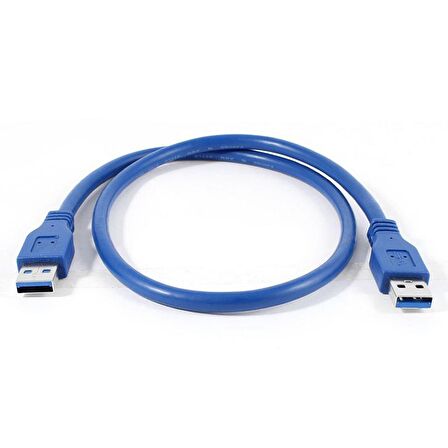 Usb 3.0 erkek erkek 50cm Mavi şarj ve data kablosu