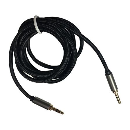 aux kablo 3.5mm gold stereo ip örgülü  aux audio ses kablosu 1.5m S