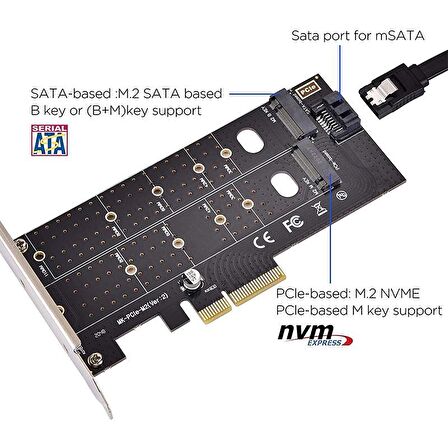 Pcı e 3.0 X4 to m2 ngff -nvme ssd kart adaptörü