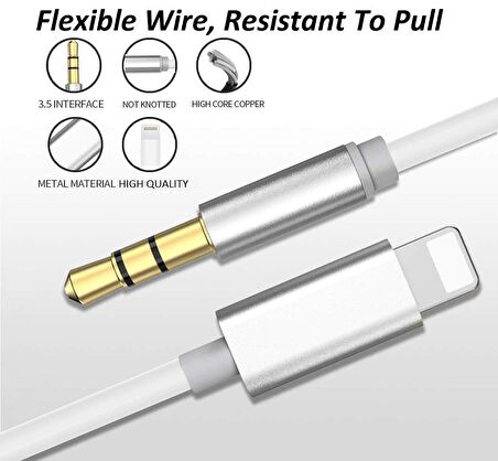 iPhone Lightning to Aux Kulaklık Çevirici 3.5 mm Jack 