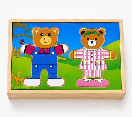 BakGelAl Ahşap Ayıcık Eşleştirme Yapbozu Montessori Eğitici Ahşap Puzzle Çocuk Zeka Gelişim Oyuncağı