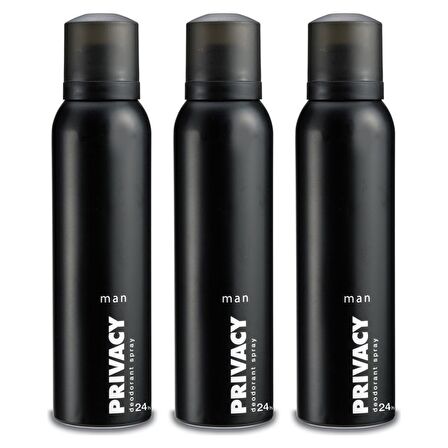 Prıvacy Man Pudrasız Erkek Sprey Deodorant 150 ml x 3