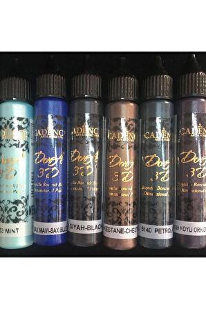 3d Boncuk Boya 6 Lı Set 4 / Boyutlu Boya 25 Ml X 6 Adet