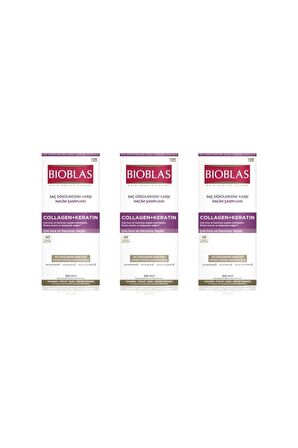 Bioblas Collagen + Keratin Çok İnce ve Hacimsiz Saçlar İçin Hacim Şampuanı 3 x 360 ML
