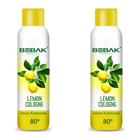 Bebak Limon Kolonyası 80 Derece Sprey Pet Şişe 150 ml 2 Adet