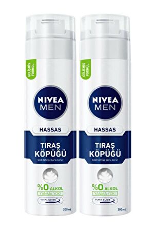 Nivea Men Tıraş Köpüğü Hassas 200Ml x 2 Adet