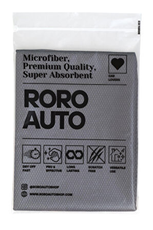 Roro Auto Olimpos Mikrofiber Oto Cam Bezi 50x70 Gri