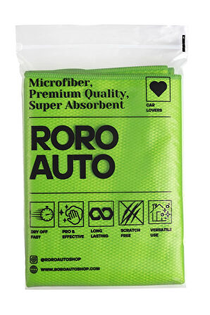 Roro Auto Himalaya Mikrofiber Oto Cam Bezi & Kurulama Bezi Özel Çift Yüzey Oto Havlu 50X70 Turuncu