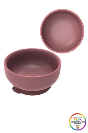 Bebek Vakumlu Mama Kasesi Devrilmez Vantuzlu Taban Silikon Ek Gıda Kabı 12x5,5 Cm Çok Renkli