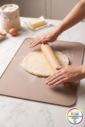 Silikon Pişirme Matı Büyük Boy Fırın Tepsisi Kaymaz Pişirme Kağıdı Alternatifi 42x32 cm Çok Renkli
