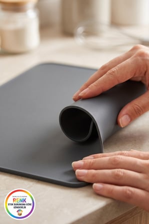 Silikon Pişirme Matı Fırın Tepsisi Kaymaz Kurabiye Pişirme Kağıdı Alternatifi 40x30 cm Çok Renkli