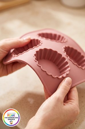 Silikon Tartolet Kalıbı Kolay Çıkan Esnek Platinum Silikon 9 Gözlü Mini Tart Kek Kalıbı 25 cm Çok Renkli