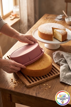 Yuvarlak Silikon Kek Kalıbı Yapışmaz Kolay Çıkan Pasta Turta Kek Borcamı Fırın Kalıbı 26 cm Çok Renkli