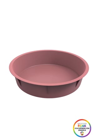 Yuvarlak Silikon Kek Kalıbı Yapışmaz Kolay Çıkan Pasta Turta Kek Borcamı Fırın Kalıbı 26 cm Çok Renkli