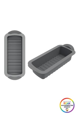 Silikon Baton Kek Kalıbı Kulplu Yapışmaz Kolay Çıkan Ekmek Kek Pasta Kalıbı 28x11x6 cm Çok Renkli