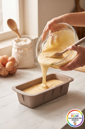 Silikon Baton Kek Kalıbı Dikdörtgen Yapışmaz Kolay Çıkan Ekmek Kek Pasta Kalıbı 27x14x7 cm Çok Renkli