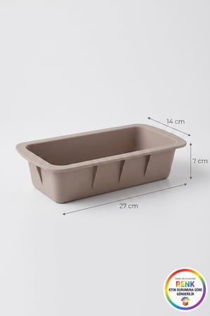 Silikon Baton Kek Kalıbı Dikdörtgen Yapışmaz Kolay Çıkan Ekmek Kek Pasta Kalıbı 27x14x7 cm Çok Renkli