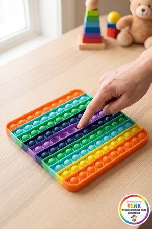 Pop It Duyusal Zeka Oyuncağı Çarpım Tablosu Kabarcık Patlatma Stres Rahatlatıcı Kare 20x20 cm Çok Renkli