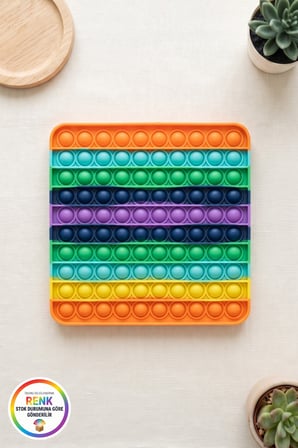 Pop It Duyusal Zeka Oyuncağı Çarpım Tablosu Kabarcık Patlatma Stres Rahatlatıcı Kare 20x20 cm Çok Renkli