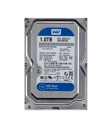 Western Digital Blue WD10EZEX Sata 3.0 7200 RPM 3.5 inç 1 TB Harddisk