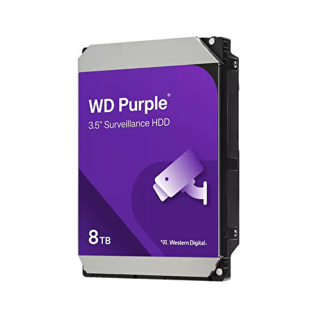 WD 8TB 3.5" 5640 Rpm 256MB SATA Purple 7/24 Güvenlik Harddisk WD85PURZ