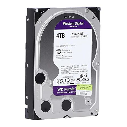 Western Digital WD Purple WD43PURZ Sata 3.0 5400 RPM 3.5 inç 4 TB Harddisk