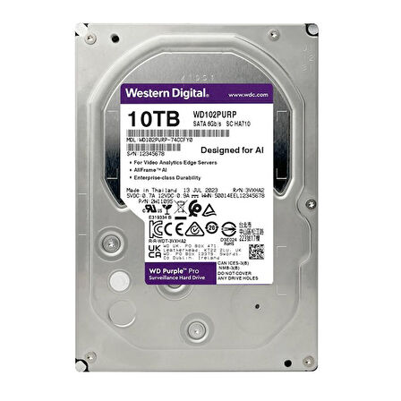 WD Purple Pro 10TB 7200Rpm 512MB -WD102PURP