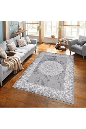 Alpina Home Echo Gri Yumuşak Doku Çocuk Odası Oturma Odası Salon Mutfak Halısı