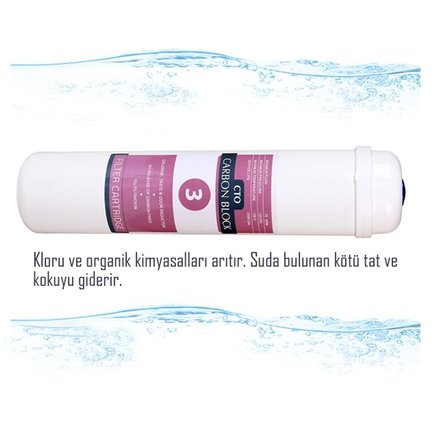 E-Water Kapalı Kasa Su Arıtma Cihazı Filtresi - Inline 7 Aşamalı Su Arıtma Filtre Seti -4'lü- Gold