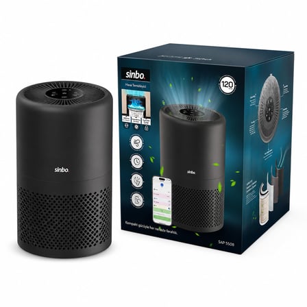 Hava Temizleme Cihazı 3 Kademe Filtreleme Otomatik Fan Uv Aydınlatma Sessiz Uyku Mod Wifi Uzaktan Kontrol SAP-5508