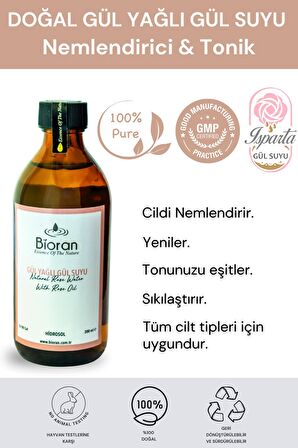 Gül Yağlı Gül Suyu Aydınlatıcı ve Gözenek Sıkılaştırıcı Tonik  200 ml