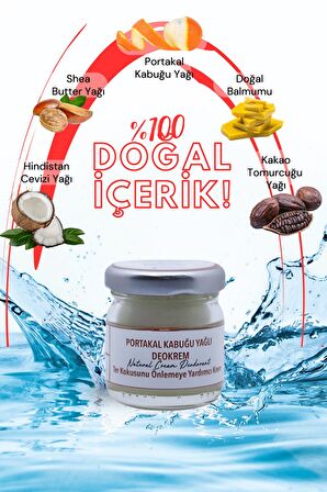 Portakal Kabuğu Yağlı Krem Deodorant 40 ml. %100 Doğal