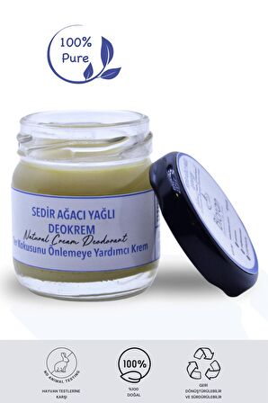 Sedir Ağacı Yağlı Krem Deodorant 40 ml. %100 Doğal