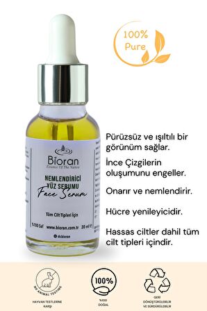 Nemlendirici Yüz Serumu %100 Saf ve Doğal İçerikli 20 ml.