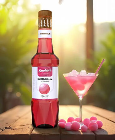 Saphori Bubble Gum Aromalı Kokteyl Şurubu Gum Aromalı Şurub 700 ML