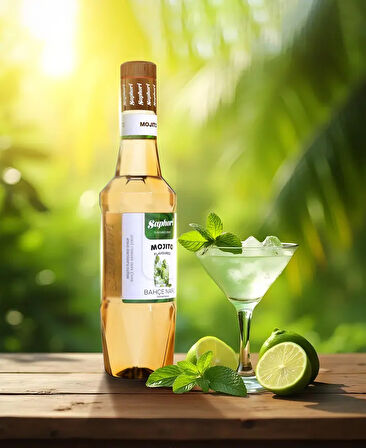 Saphori Mojito (Bahçe Nane) Aromalı Kokteyl Şurubu Mojito Şurubu 700 ML