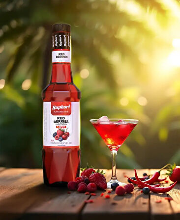 Saphori Acılı Kırmızı Meyveler Aromalı Kokteyl Şurubu 700 ML