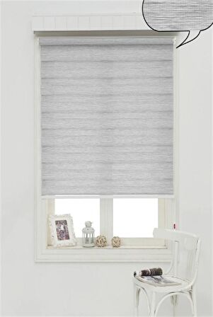 Zebra Stor Perde Gri Etek Dilimli STB-400-V04