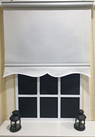 Düz Gri Stor Perde Etek Dilimli STB--5321