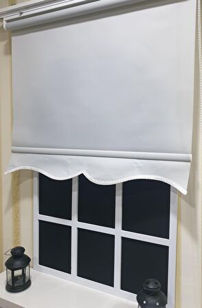 Düz Gri Stor Perde Etek Dilimli STB--5321