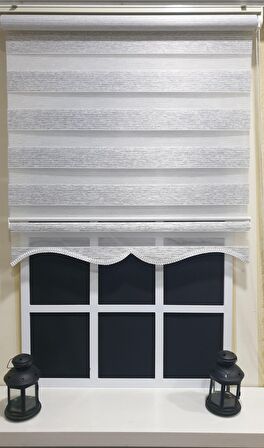 Zebra Stor Perde Siyah Çizgli Etek Dilimli STB851 V 01