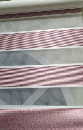 Zebra Stor Perde Kırmızı Mikro Plise Etek Dilimli STB1906 V 01