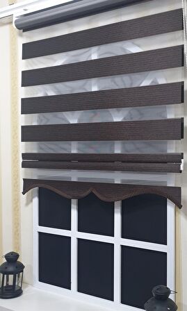 Zebra Stor Perde Kahvereng Efekli Etek Dilimli ST 001