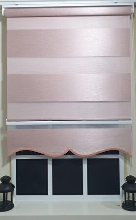 Zebra Stor Perde Pembe Geniş Bantlı Etek Dilimli ST 003
