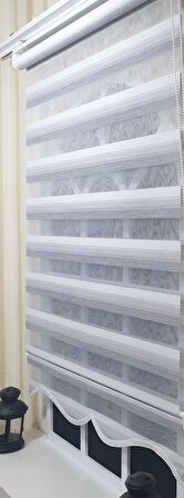 Zebra Stor Perde Gri Renk Geçişli Etek Dilimli ST 013