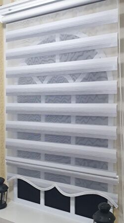 Zebra Stor Perde Gri Renk Geçişli Etek Dilimli ST 013