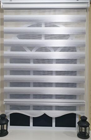 Zebra Stor Perde Gri Renk Geçişli Etek Dilimli ST 013